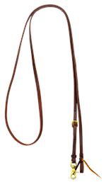 5/8" ADJUSTABLE HARNESS LEATHER ROPING REIN (DARK OIL)