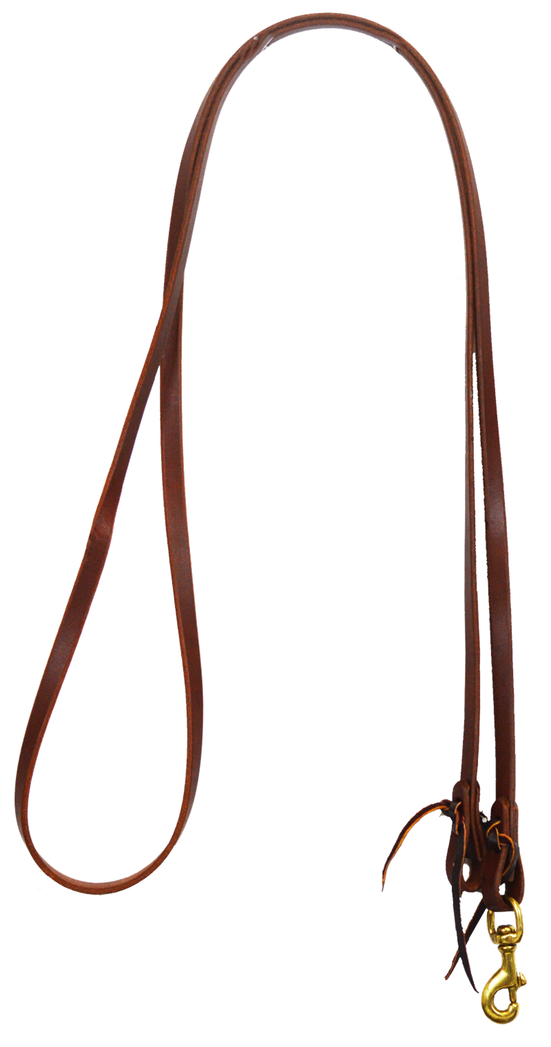 1/2" WATER LOOP HARNESS LEATHER ROPING REIN (SNAP END)