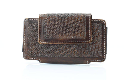 American Bison Basket Weave Horizontal Phone Case for Belt