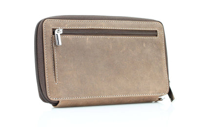American Bison Floral Tooled Ladies Wristlet