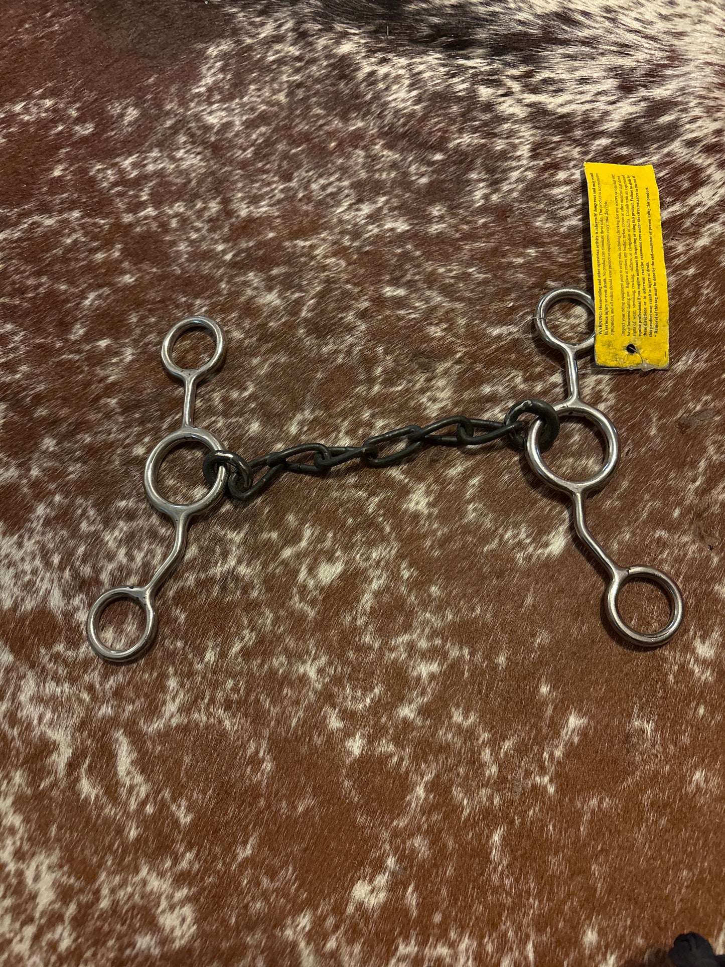 Stainless Steel JR Cow-Horse Bit With 5" Cheeks. 5" Sweet Iron Chain Mouth