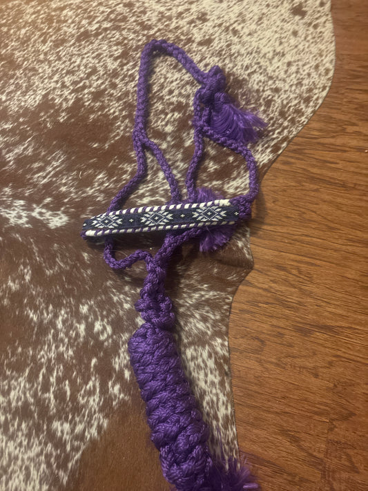 Purple beaded mule tape halter