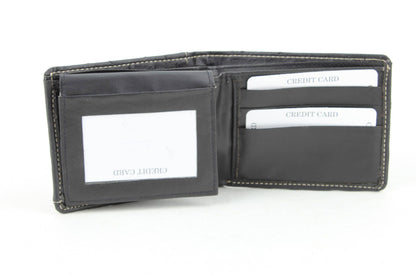 American Bison Vegan Leather Concho Bifold w Steer Medallion