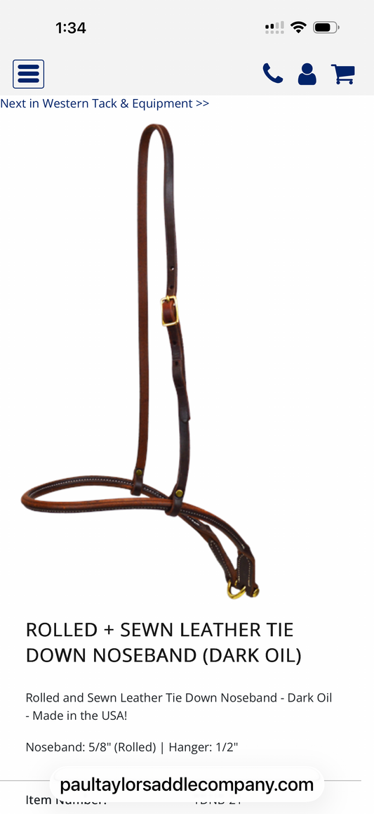 Leather Tie Down Noseband