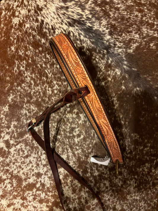 Natural Tooled Leather Noseband