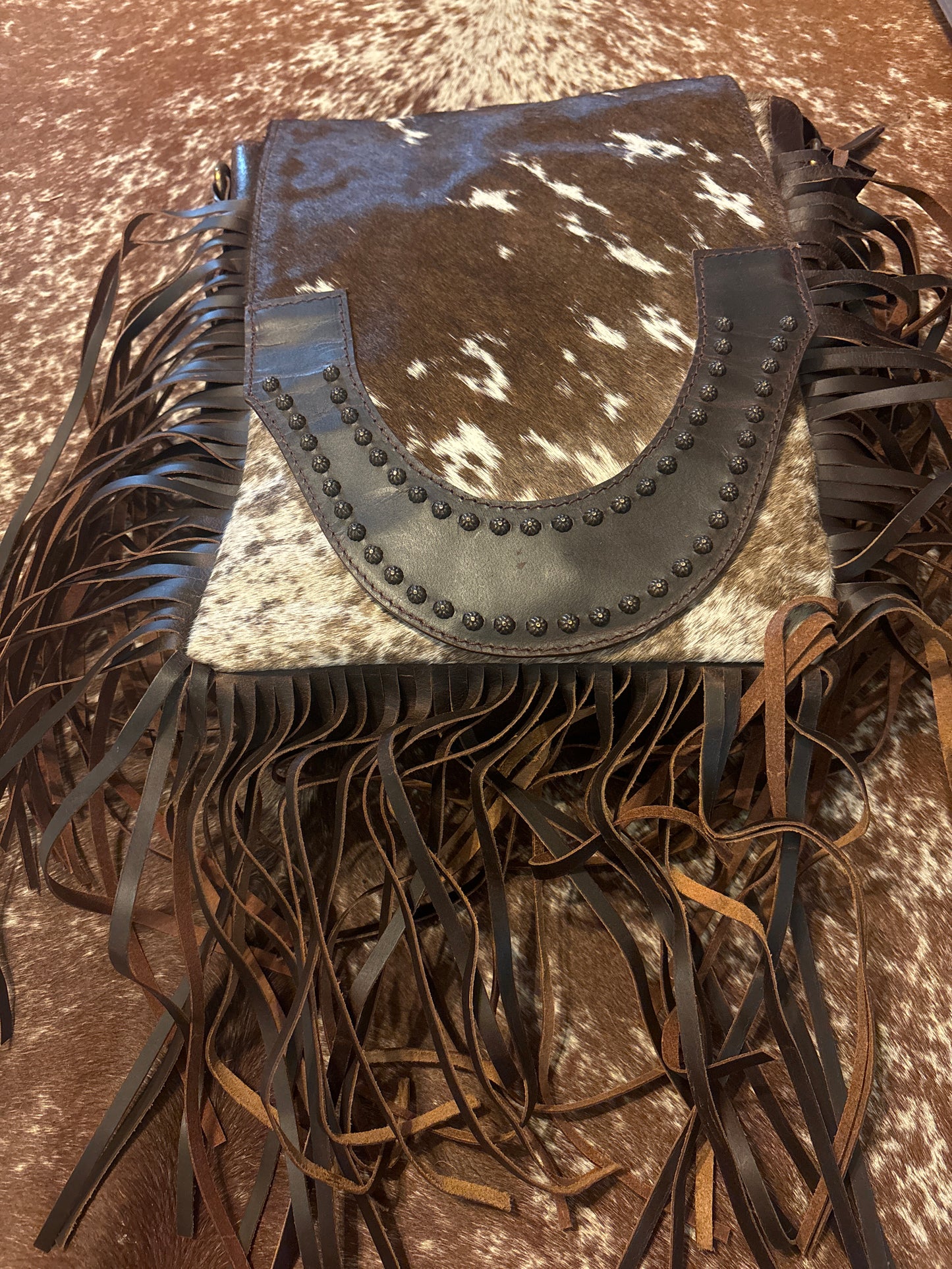 Fringe Cowhide Crossbody Bag