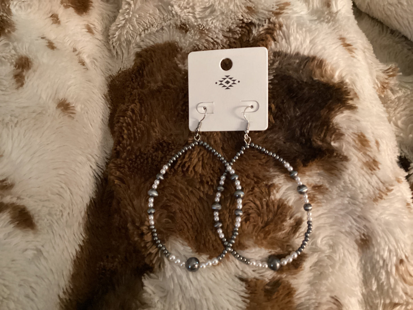 Navaho Pearl Hoop Earrings