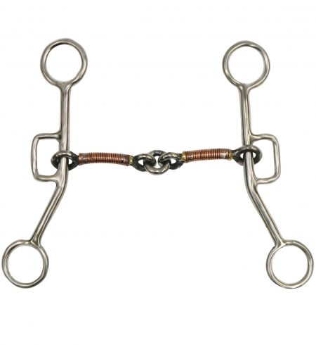 Stainless Steel Sliding Gag With Copper Mouthpiece Bit