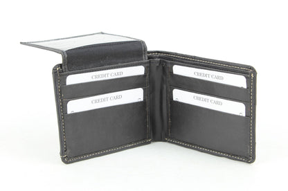 American Bison Vegan Leather Concho Bifold w Steer Medallion