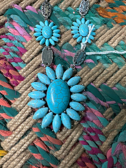 Turquoise Concho Necklace