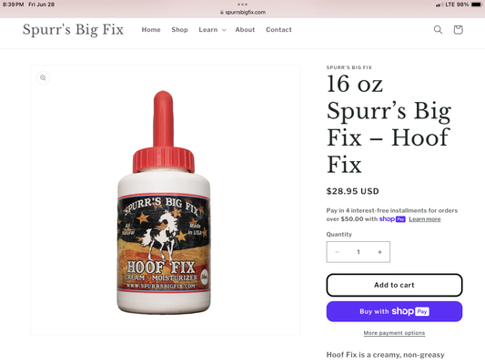 Spurs Big Fix Hoof Fix