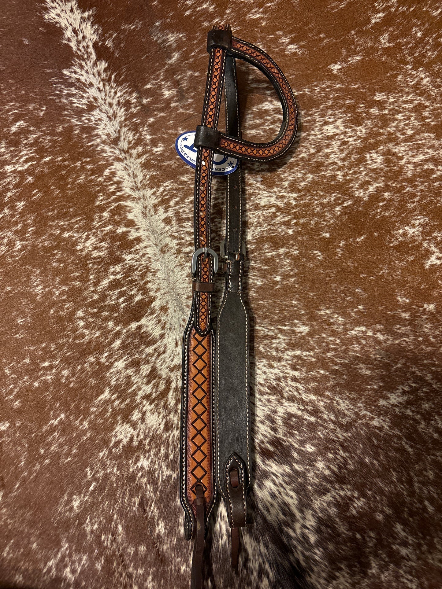 Basket weave single ear headstall