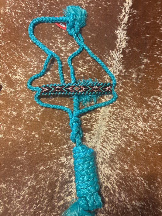 Teal Beaded Muletape Halter