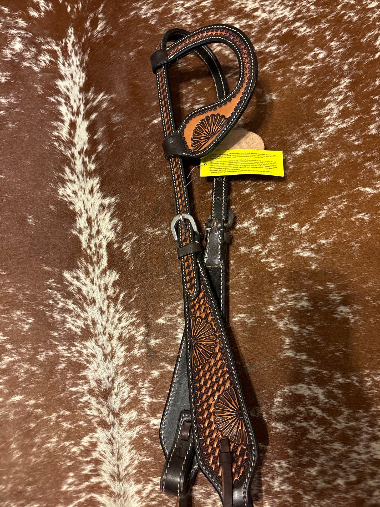 Tooled single ear headstall