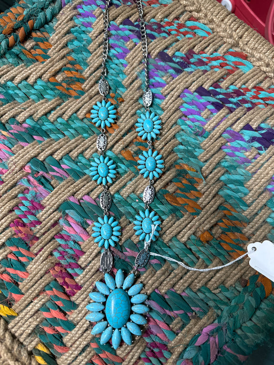 Turquoise Concho Necklace