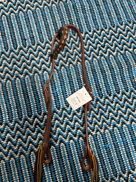 Basket weave single ear headstall