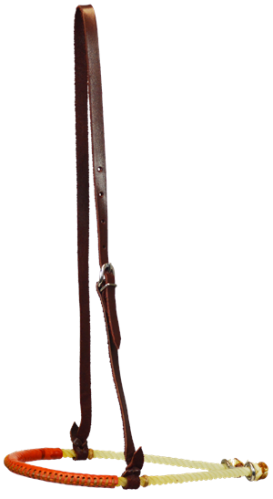 SINGLE ROPE TIE DOWN NOSEBAND - LEATHER WRAPPED