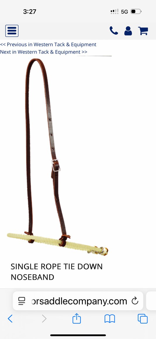 SINGLE ROPE TIE DOWN NOSEBAND