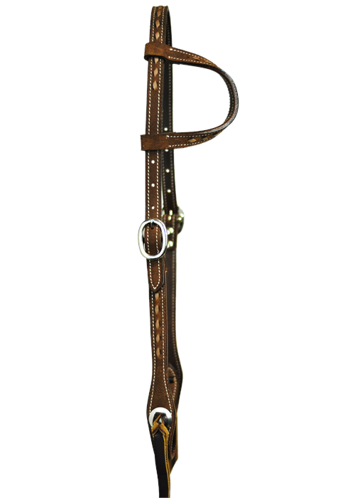 Single Ear headstall with tan buckstitch