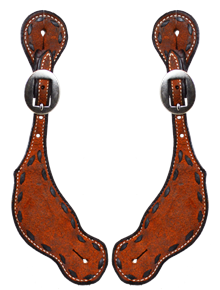 Men’s Dark Oil Roughout and Buckstitch Spur strap