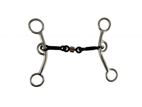 5" Stainless Steel JR Cow-horse bit with Sweet Iron Mouth and Copper Roller