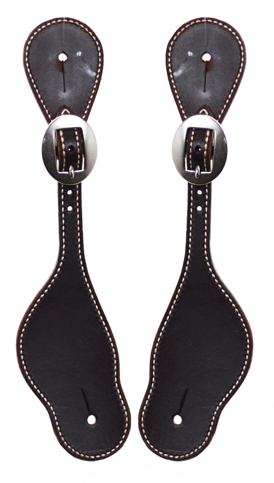 Men's Latigo Shaped Stitched -Oiled Spur Strap