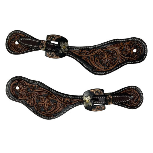 Men's Floral Tooled Spur Straps