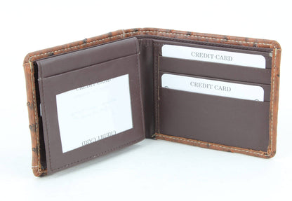 American Bison Vegan Leather Concho Bifold w Steer Medallion