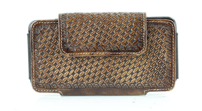 American Bison Basket Weave Horizontal Phone Case for Belt